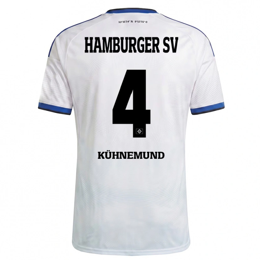 Danxen Homme Maillot Milo Kühnemund #4 Blanc Noir Bleu Tenues Domicile 2026/27 T-Shirt