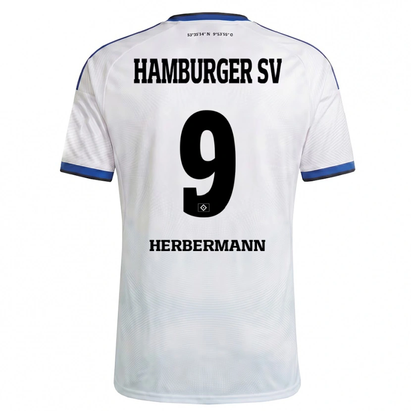 Danxen Homme Maillot Kevin Herbermann #9 Blanc Noir Bleu Tenues Domicile 2026/27 T-Shirt
