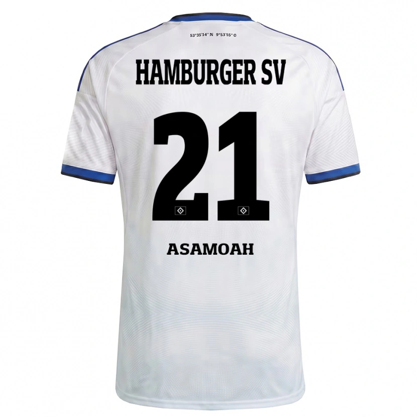 Danxen Homme Maillot Justin Asamoah #21 Blanc Noir Bleu Tenues Domicile 2026/27 T-Shirt