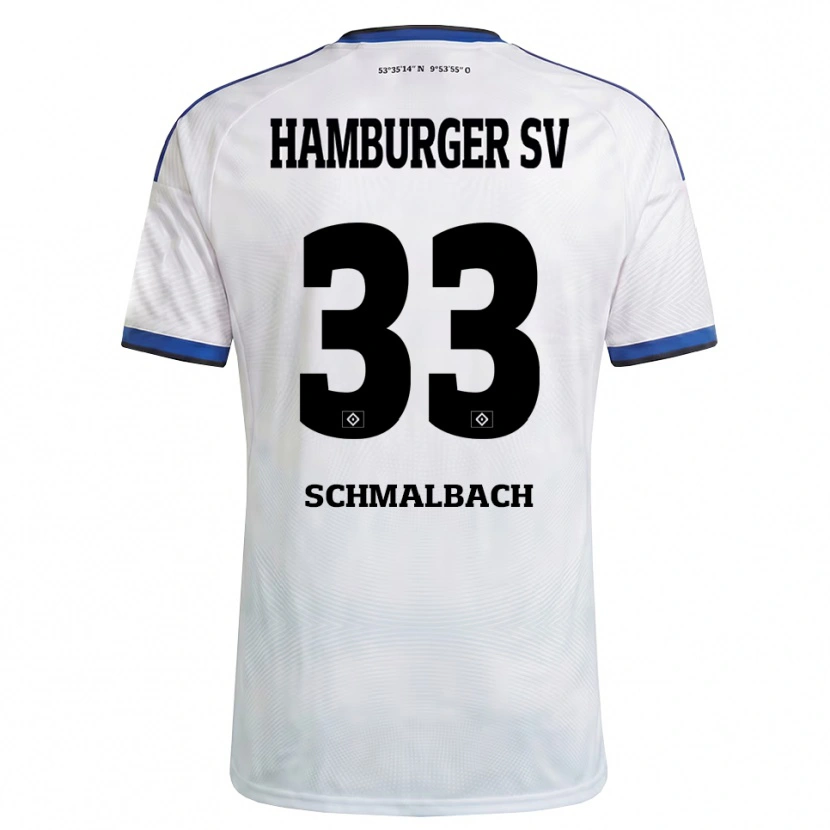 Danxen Homme Maillot Sebastian Schmalbach #33 Blanc Noir Bleu Tenues Domicile 2026/27 T-Shirt