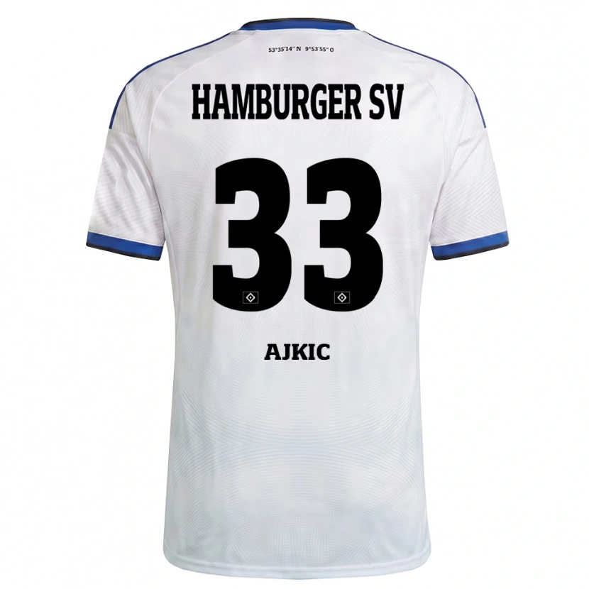 Danxen Homme Maillot Selim Ajkic #33 Blanc Noir Bleu Tenues Domicile 2026/27 T-Shirt