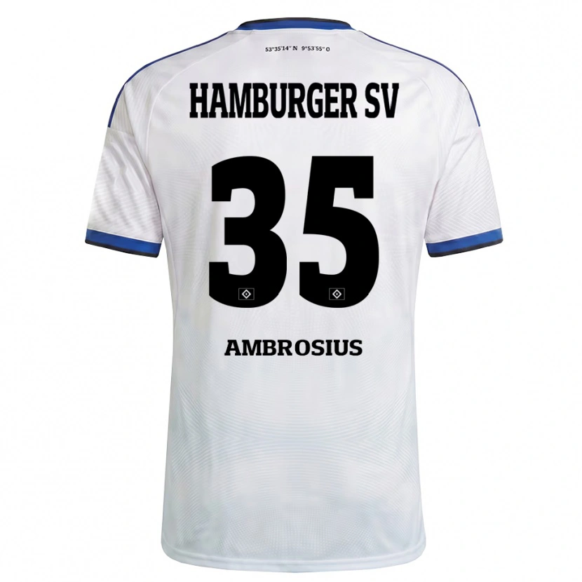 Danxen Homme Maillot Stephan Ambrosius #35 Blanc Noir Bleu Tenues Domicile 2026/27 T-Shirt