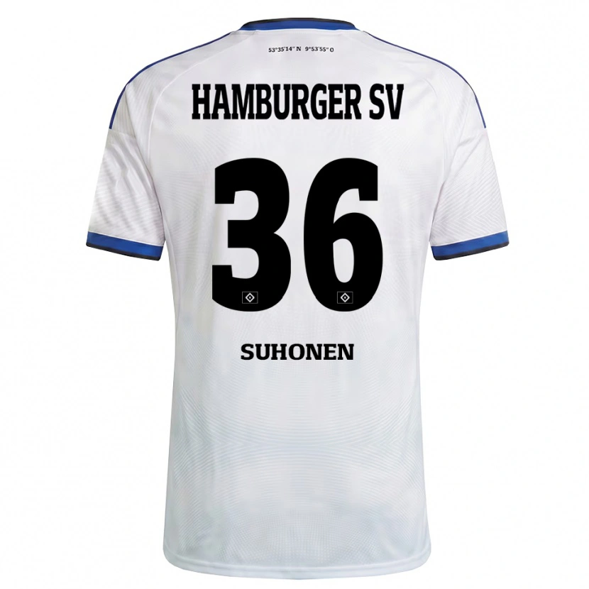 Danxen Homme Maillot Anssi Suhonen #36 Blanc Noir Bleu Tenues Domicile 2026/27 T-Shirt