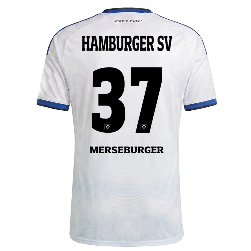 Danxen Homme Maillot Dominik Merseburger #37 Blanc Noir Bleu Tenues Domicile 2026/27 T-Shirt