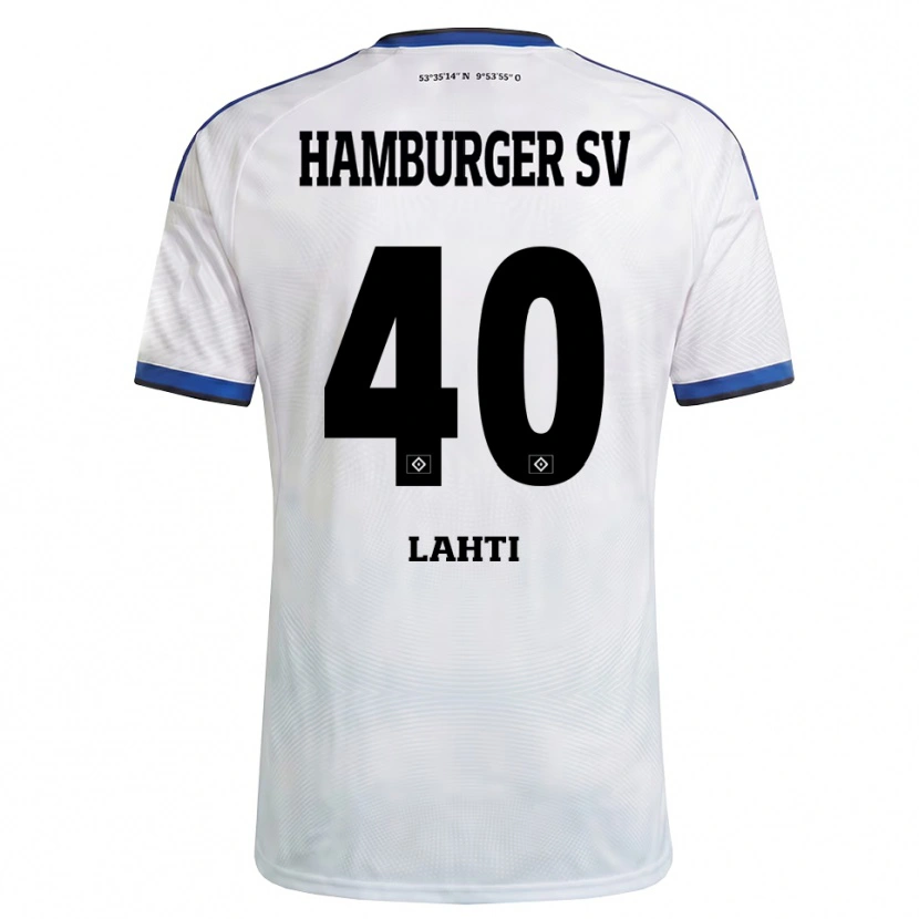 Danxen Homme Maillot Elias Lahti #40 Blanc Noir Bleu Tenues Domicile 2026/27 T-Shirt