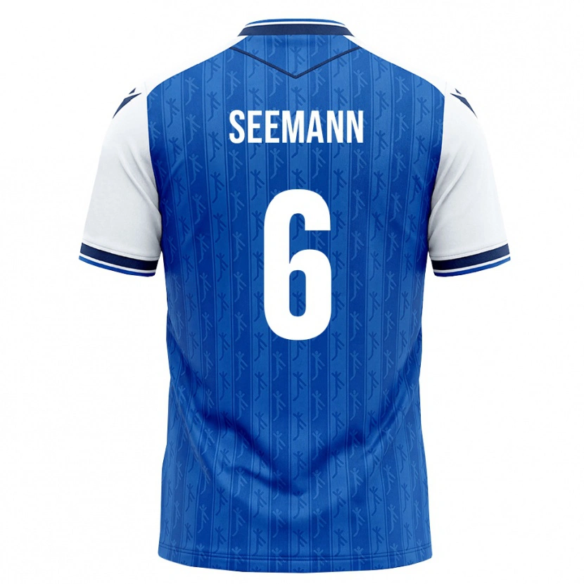 Danxen Homme Maillot Elias Seemann #6 Bleu Roi Blanc Tenues Domicile 2026/27 T-Shirt