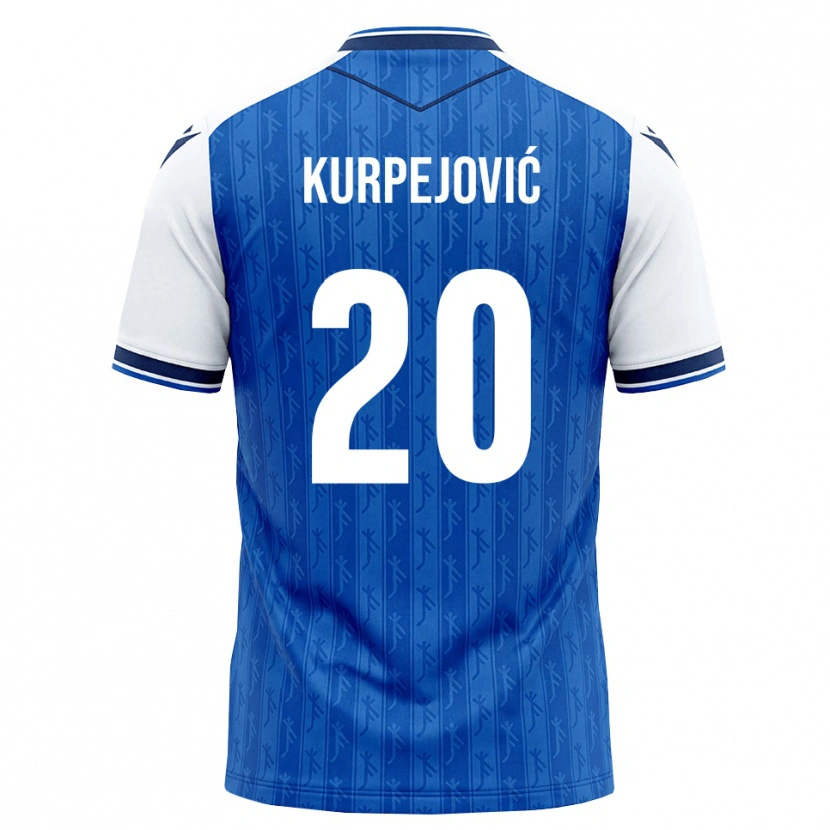 Danxen Homme Maillot Albin Kurpejović #20 Bleu Roi Blanc Tenues Domicile 2026/27 T-Shirt