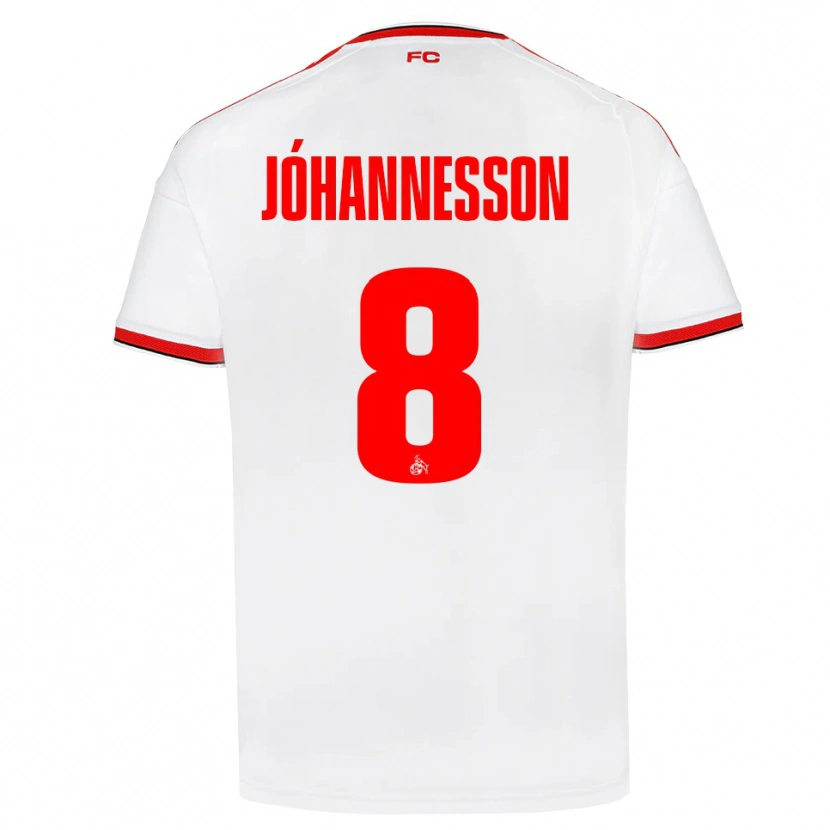 Danxen Homme Maillot Ísak Jóhannesson #8 Blanc Rouge Noir Tenues Domicile 2026/27 T-Shirt