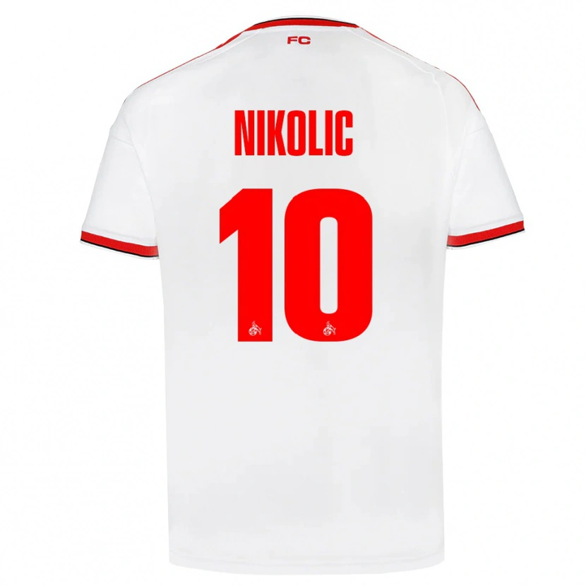 Danxen Homme Maillot Milan Nikolic #10 Blanc Rouge Noir Tenues Domicile 2026/27 T-Shirt