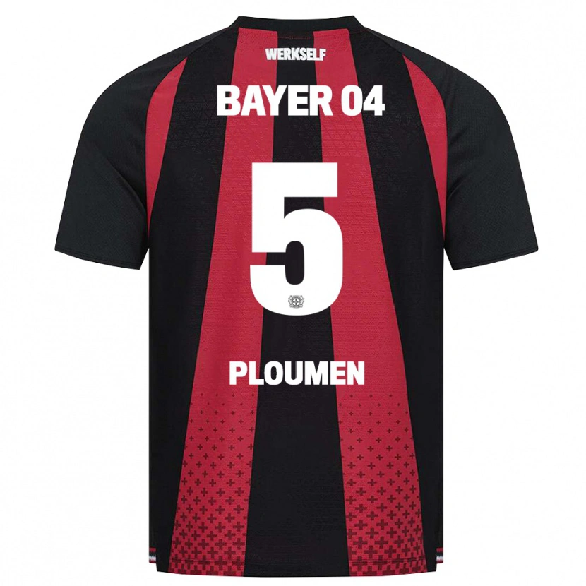 Danxen Homme Maillot Gilles Ploumen #5 Noir Blanc Rouge Tenues Domicile 2026/27 T-Shirt