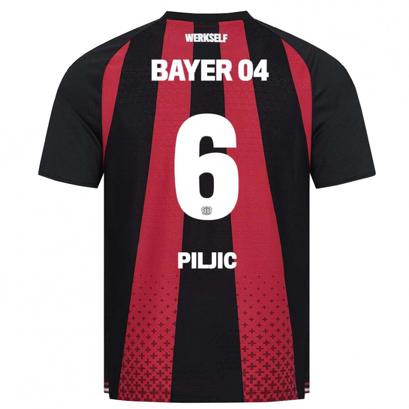 Danxen Homme Maillot Katharina Piljic #6 Noir Blanc Rouge Tenues Domicile 2026/27 T-Shirt