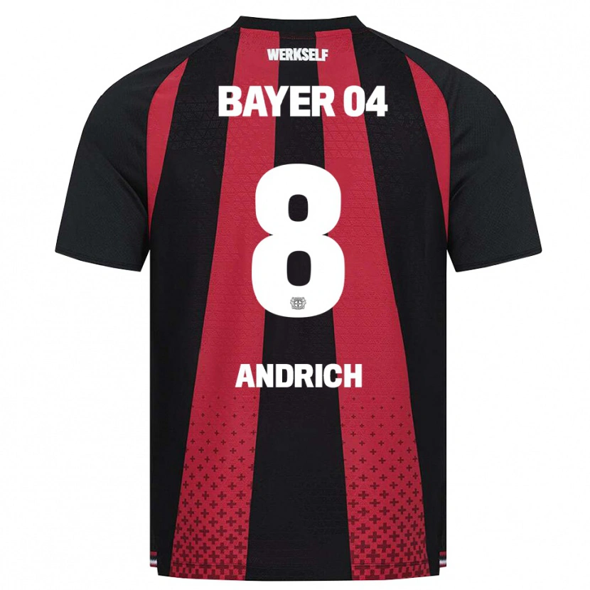 Danxen Homme Maillot Robert Andrich #8 Noir Blanc Rouge Tenues Domicile 2026/27 T-Shirt