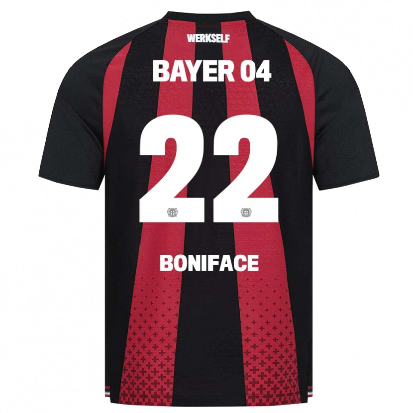 Danxen Homme Maillot Victor Boniface #22 Noir Blanc Rouge Tenues Domicile 2026/27 T-Shirt