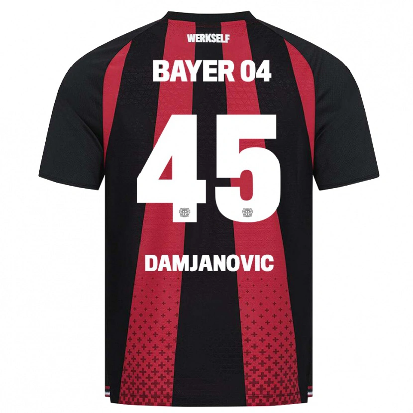 Danxen Homme Maillot Aleksa Damjanovic #45 Noir Blanc Rouge Tenues Domicile 2026/27 T-Shirt