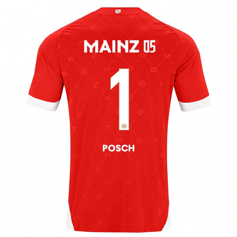 Danxen Homme Maillot Daniel Posch #1 Rouge Blanc Tenues Domicile 2026/27 T-Shirt
