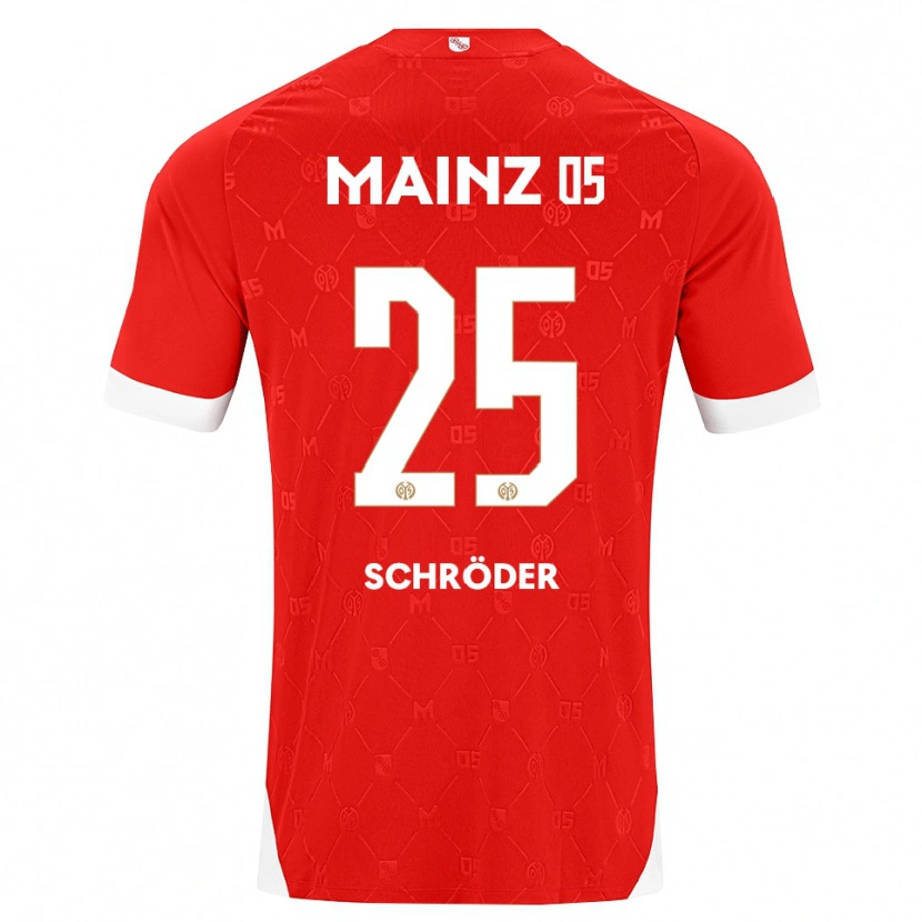 Danxen Homme Maillot Maxim Schröder #25 Rouge Blanc Tenues Domicile 2026/27 T-Shirt