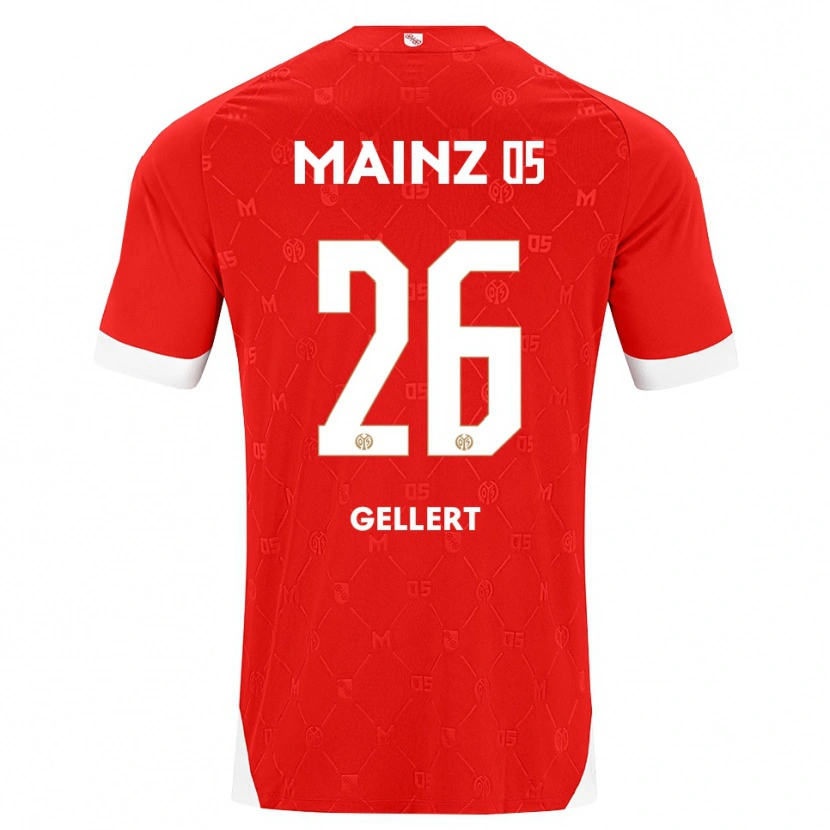 Danxen Homme Maillot Mona Gellert #26 Rouge Blanc Tenues Domicile 2026/27 T-Shirt
