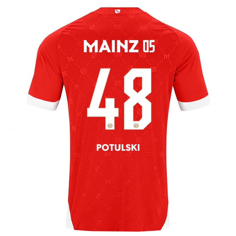 Danxen Homme Maillot Kacper Potulski #48 Rouge Blanc Tenues Domicile 2026/27 T-Shirt