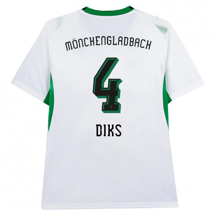 Danxen Homme Maillot Kevin Diks #4 Blanc Noir Vert Tenues Domicile 2026/27 T-Shirt