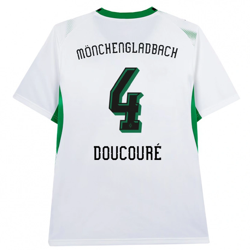Danxen Homme Maillot Mamadou Doucoure #4 Blanc Noir Vert Tenues Domicile 2026/27 T-Shirt