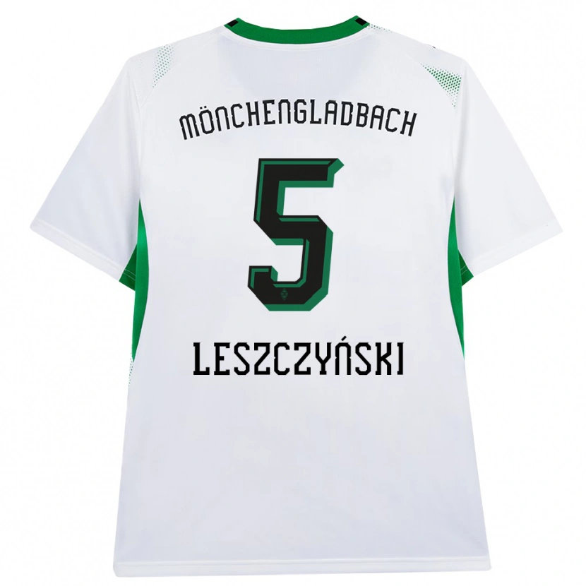 Danxen Homme Maillot Jan Leszczyński #5 Blanc Noir Vert Tenues Domicile 2026/27 T-Shirt