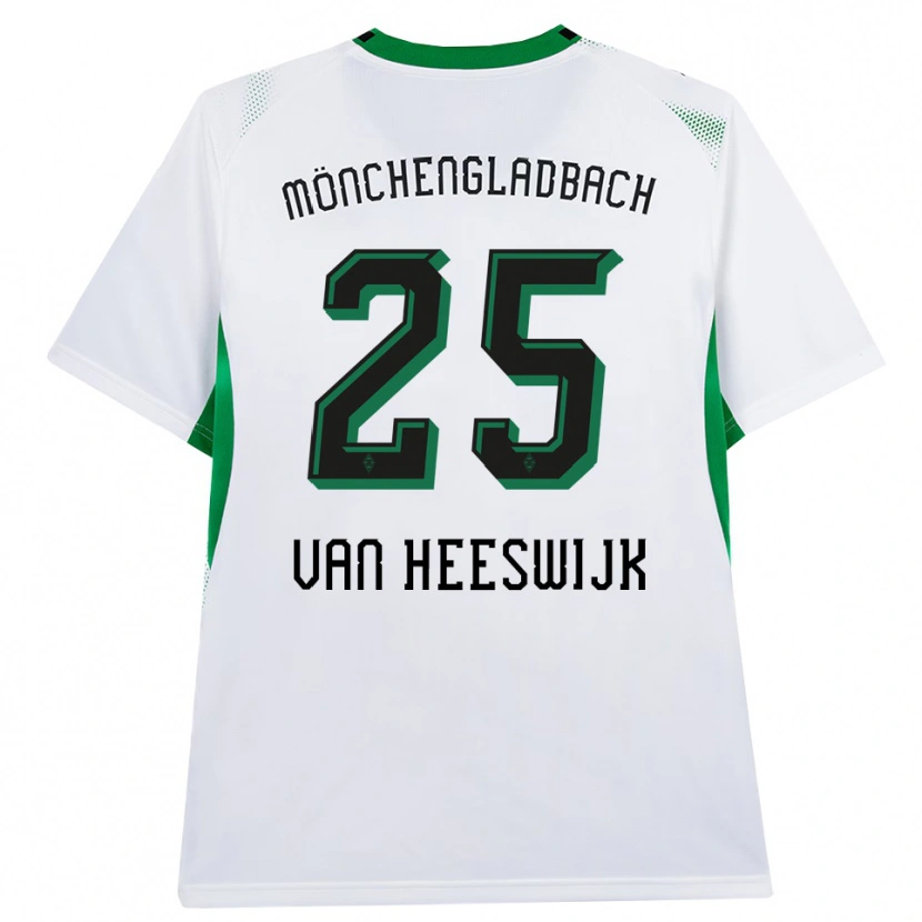 Danxen Homme Maillot Amber Van Heeswijk #25 Blanc Noir Vert Tenues Domicile 2026/27 T-Shirt