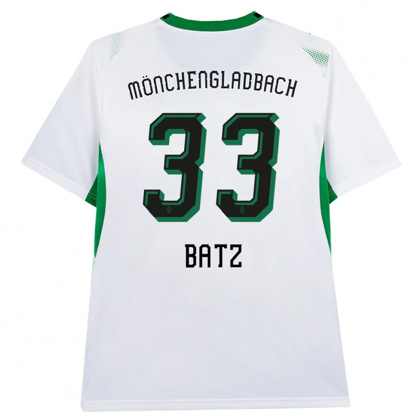 Danxen Homme Maillot Daniel Batz #33 Blanc Noir Vert Tenues Domicile 2026/27 T-Shirt