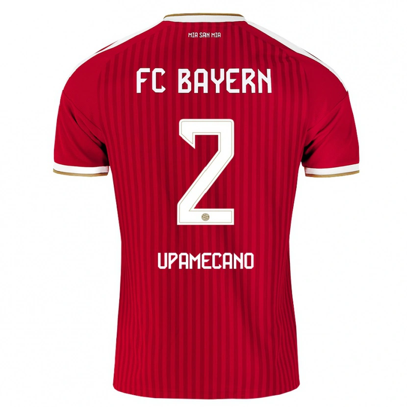 Danxen Homme Maillot Dayot Upamecano #2 Rouge Blanc Bleu Tenues Domicile 2026/27 T-Shirt
