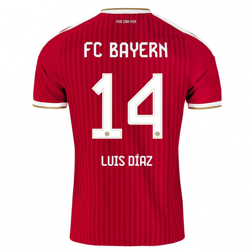 Danxen Homme Maillot Luis Díaz #14 Rouge Blanc Bleu Tenues Domicile 2026/27 T-Shirt