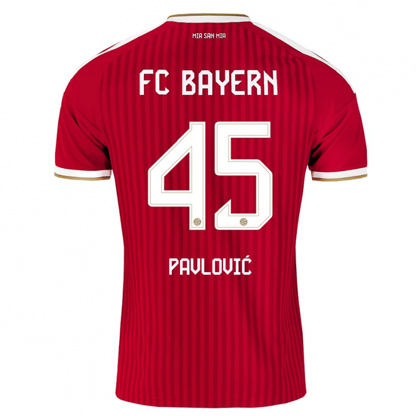 Danxen Homme Maillot Aleksandar Pavlovic #45 Rouge Blanc Bleu Tenues Domicile 2026/27 T-Shirt