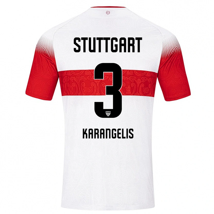 Danxen Homme Maillot Konstantinos Karangelis #3 Blanc Rouge Jaune Tenues Domicile 2026/27 T-Shirt