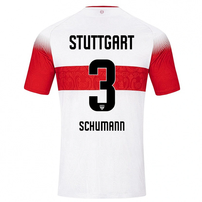 Danxen Homme Maillot Frederik Schumann #3 Blanc Rouge Jaune Tenues Domicile 2026/27 T-Shirt