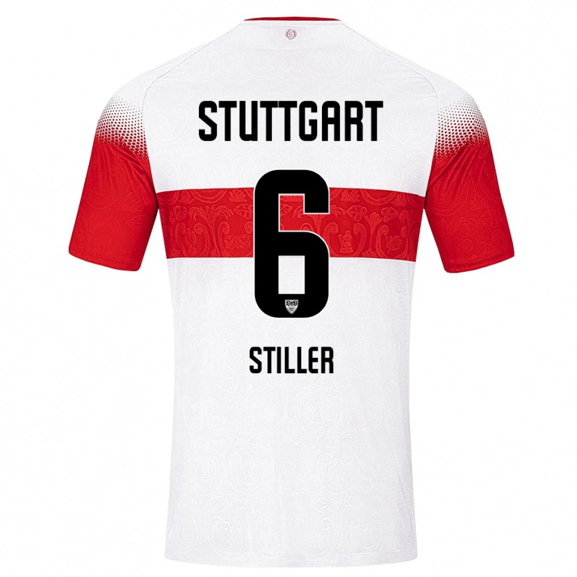 Danxen Homme Maillot Angelo Stiller #6 Blanc Rouge Jaune Tenues Domicile 2026/27 T-Shirt