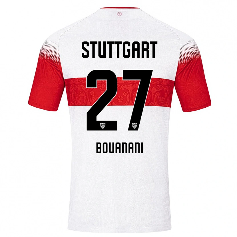 Danxen Homme Maillot Badredine Bouanani #27 Blanc Rouge Jaune Tenues Domicile 2026/27 T-Shirt