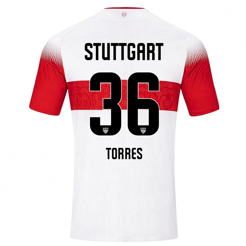 Danxen Homme Maillot Yohann Torres #36 Blanc Rouge Jaune Tenues Domicile 2026/27 T-Shirt