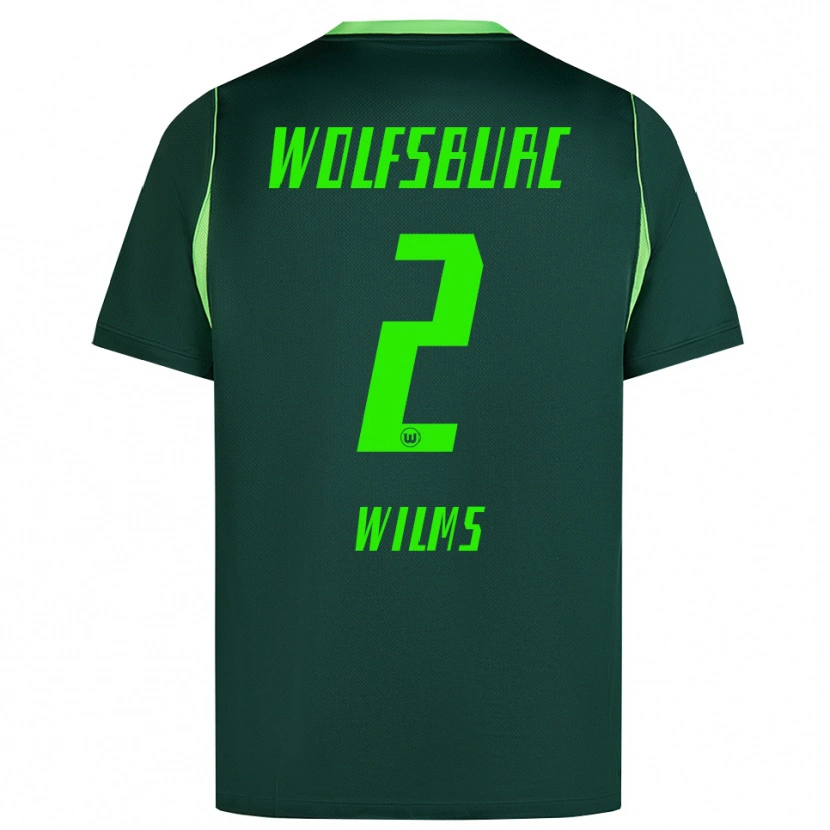 Danxen Homme Maillot Lynn Wilms #2 Vert Foncé Blanc Tenues Domicile 2026/27 T-Shirt