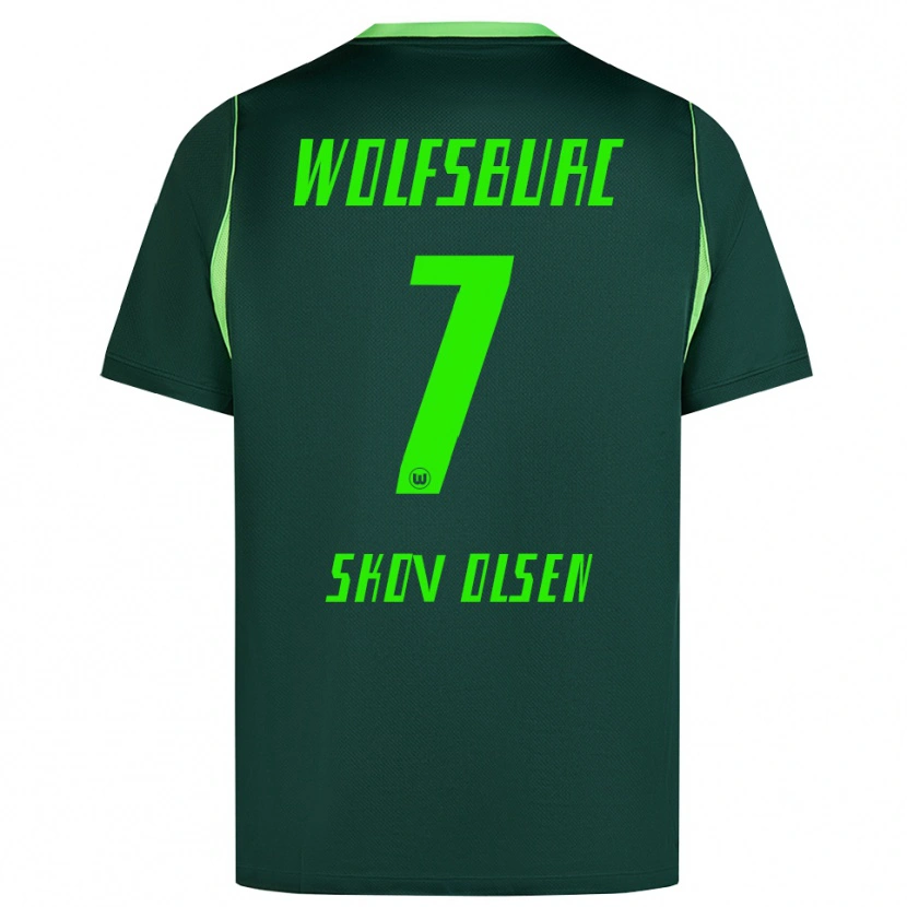 Danxen Homme Maillot Andreas Skov Olsen #7 Vert Foncé Blanc Tenues Domicile 2026/27 T-Shirt