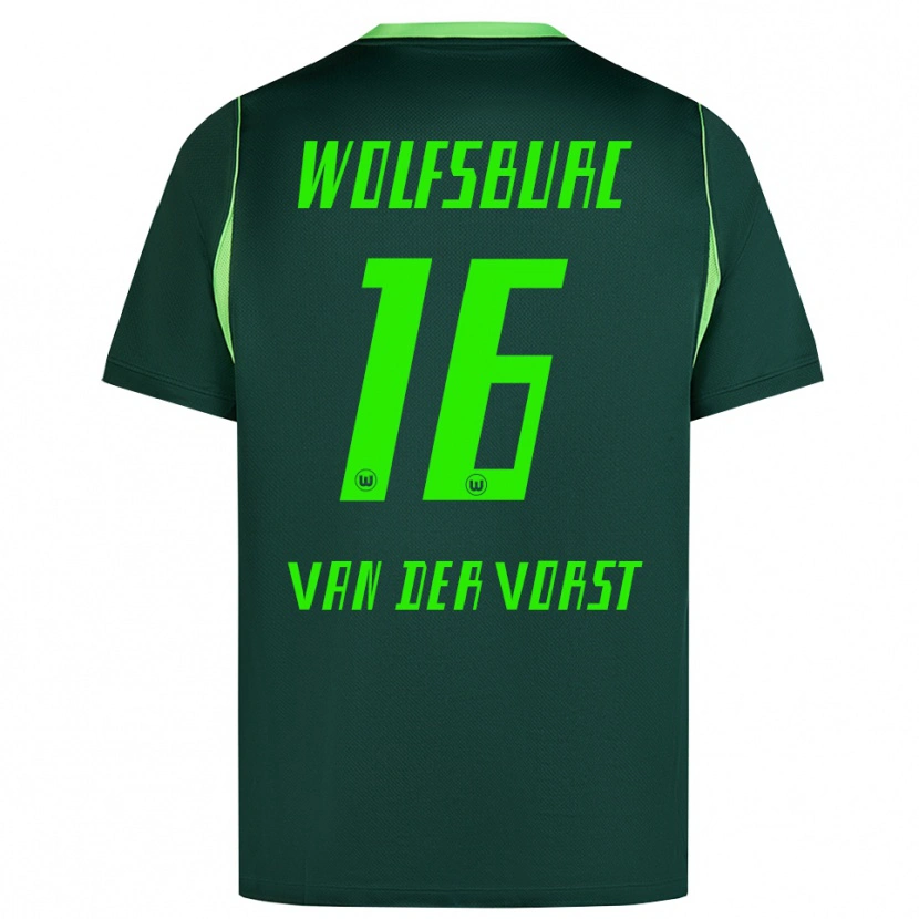 Danxen Homme Maillot Fynn Van Der Vorst #16 Vert Foncé Blanc Tenues Domicile 2026/27 T-Shirt
