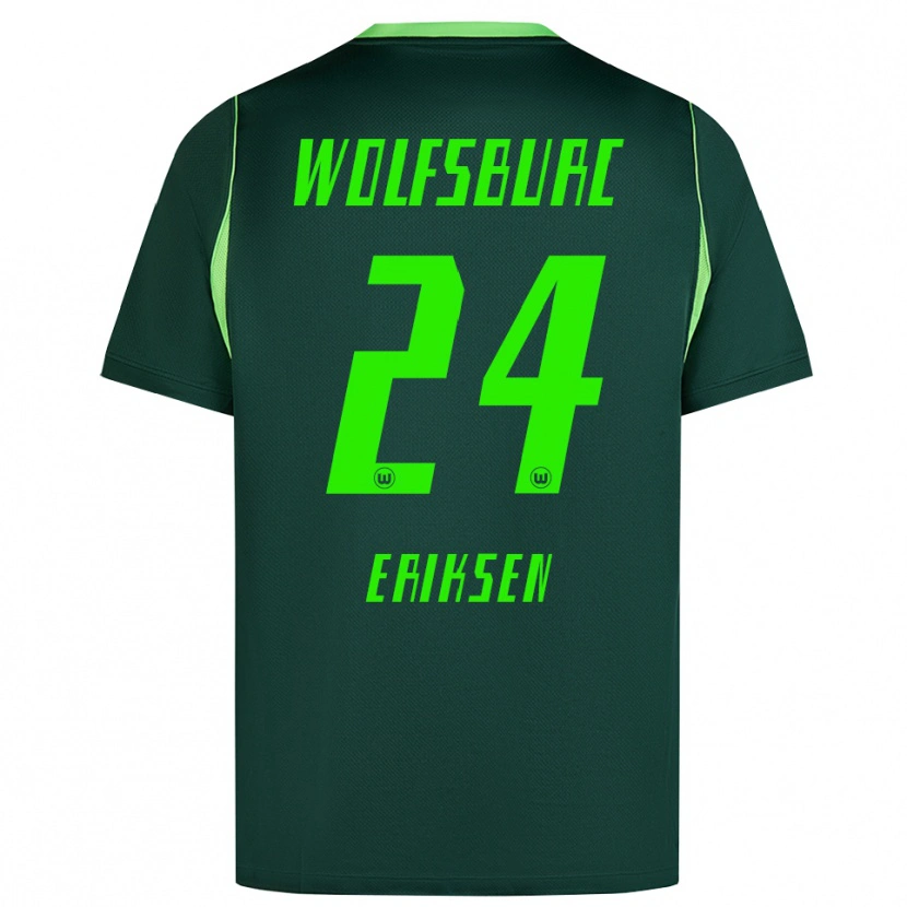 Danxen Homme Maillot Christian Eriksen #24 Vert Foncé Blanc Tenues Domicile 2026/27 T-Shirt