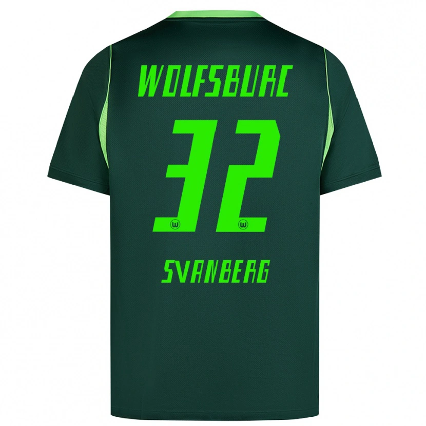 Danxen Homme Maillot Mattias Svanberg #32 Vert Foncé Blanc Tenues Domicile 2026/27 T-Shirt