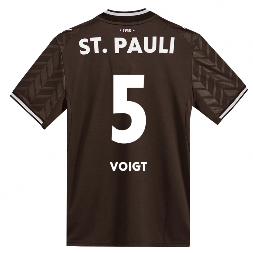 Danxen Homme Maillot Domenic Voigt #5 Café Blanc Tenues Domicile 2026/27 T-Shirt