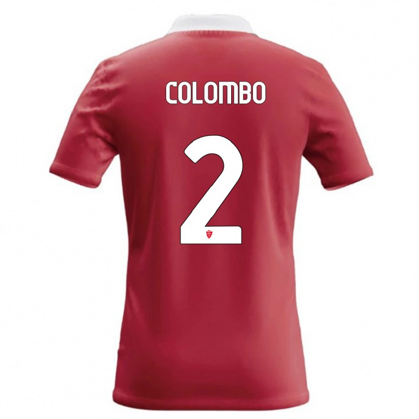 Danxen Homme Maillot Davide Colombo #2 Rouge Blanc Tenues Domicile 2026/27 T-Shirt