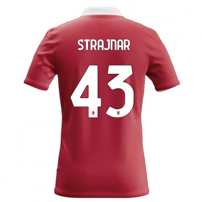 Danxen Homme Maillot Aljaz Strajnar #43 Rouge Blanc Tenues Domicile 2026/27 T-Shirt