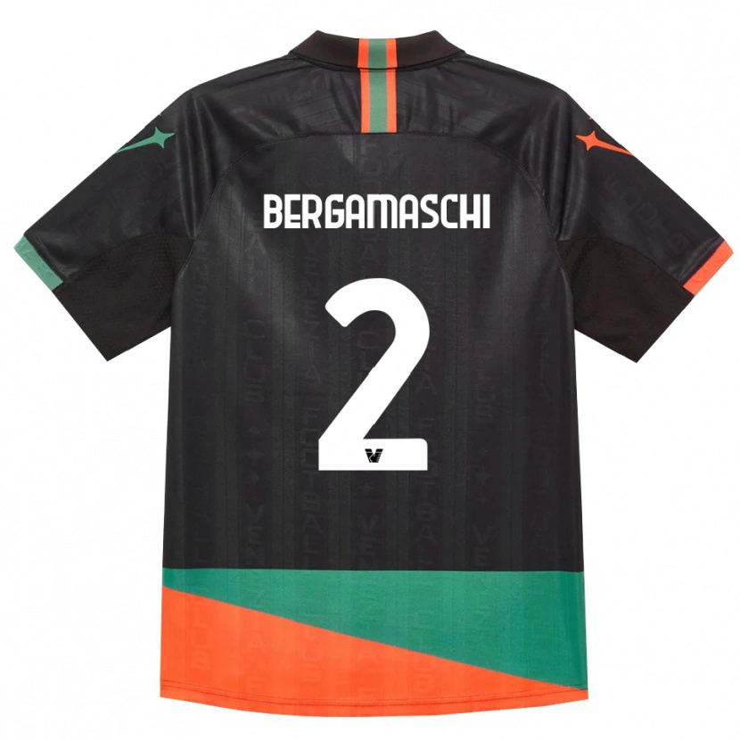 Danxen Homme Maillot Thomas Bergamaschi #2 Noir Orange Vert Tenues Domicile 2026/27 T-Shirt