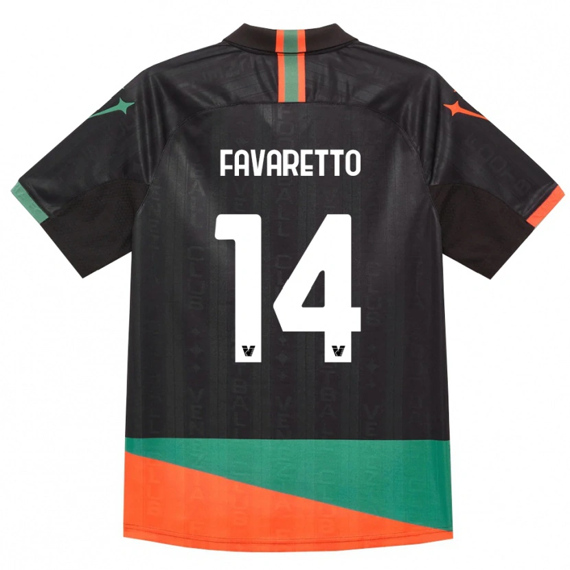 Danxen Homme Maillot Alessio Favaretto #14 Noir Orange Vert Tenues Domicile 2026/27 T-Shirt