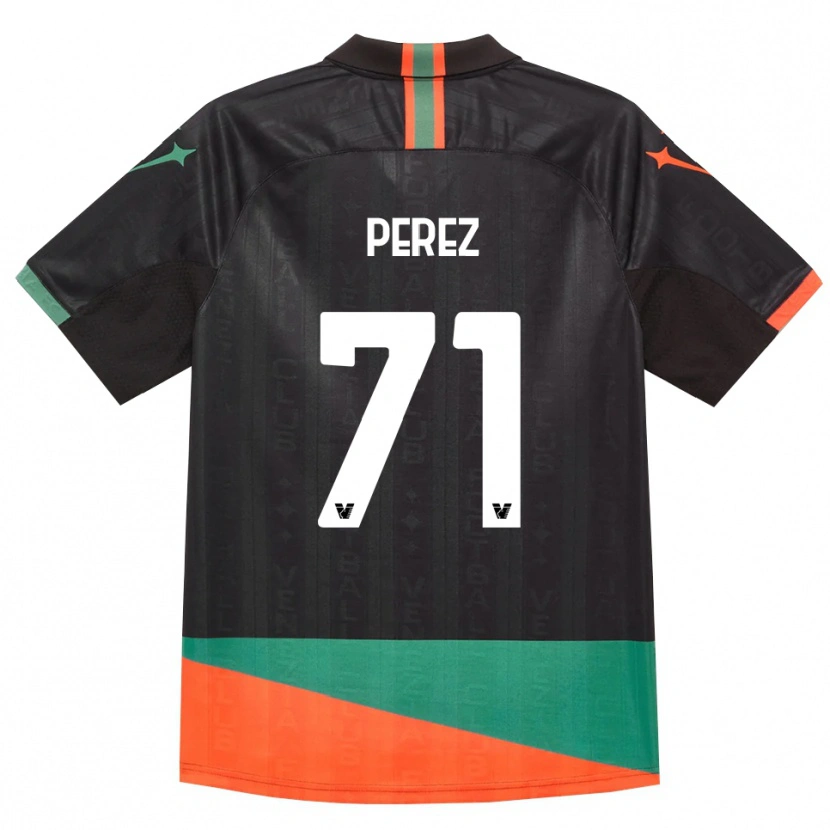 Danxen Homme Maillot Kike Pérez #71 Noir Orange Vert Tenues Domicile 2026/27 T-Shirt