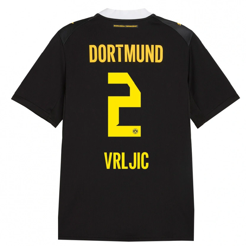 Danxen Homme Maillot Daniel Vrljic #2 Noir Rouge Jaune Tenues Extérieur 2026/27 T-Shirt