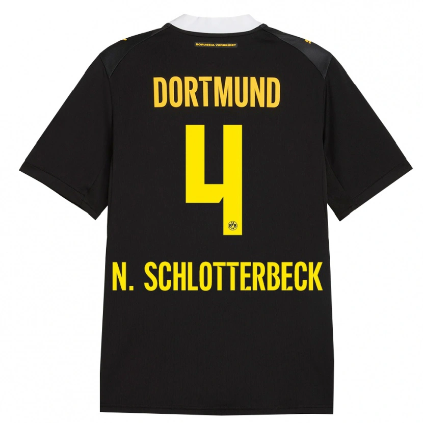 Danxen Homme Maillot Nico Schlotterbeck #4 Noir Rouge Jaune Tenues Extérieur 2026/27 T-Shirt