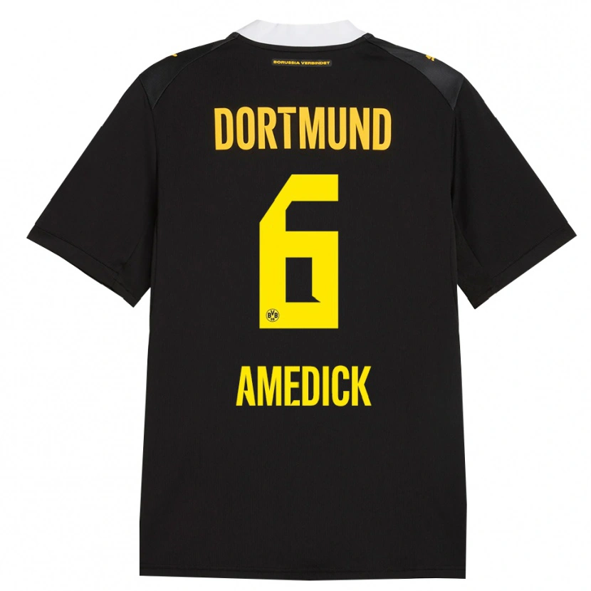 Danxen Homme Maillot Maik Amedick #6 Noir Rouge Jaune Tenues Extérieur 2026/27 T-Shirt