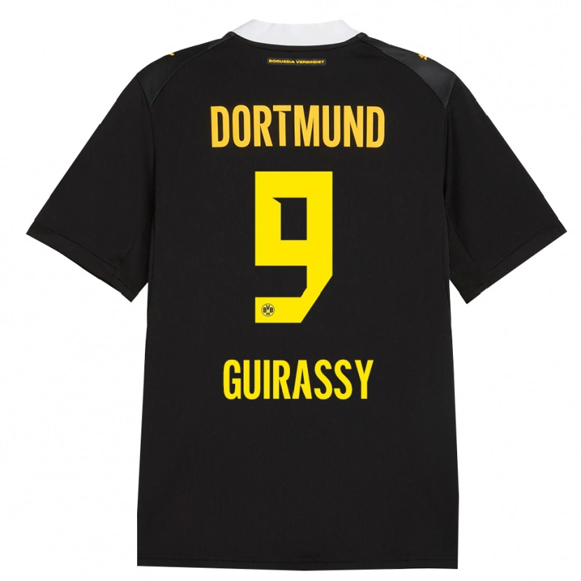 Danxen Homme Maillot Serhou Guirassy #9 Noir Rouge Jaune Tenues Extérieur 2026/27 T-Shirt